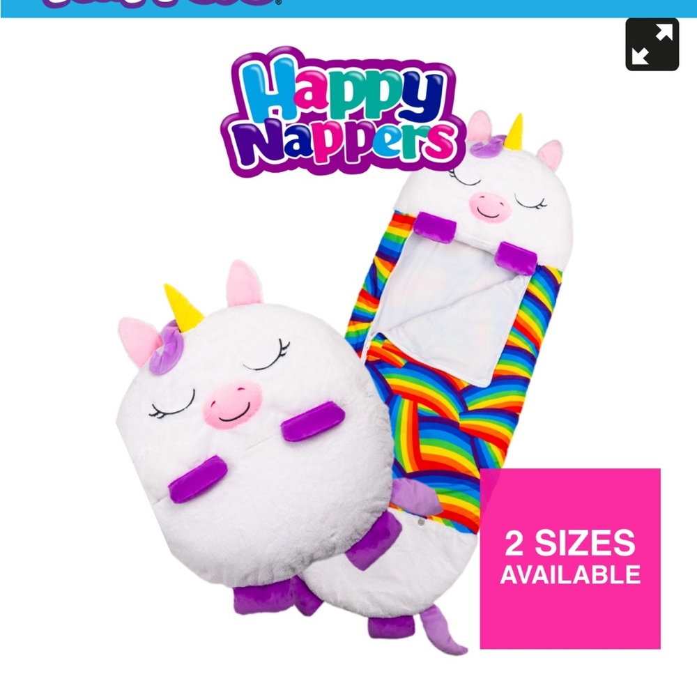 *Happy Napper* Unicorn Plush Sleeping Bag - White and Purple